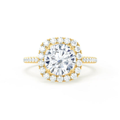 2 CT Round Halo & Pave Moissanite Engagement Ring