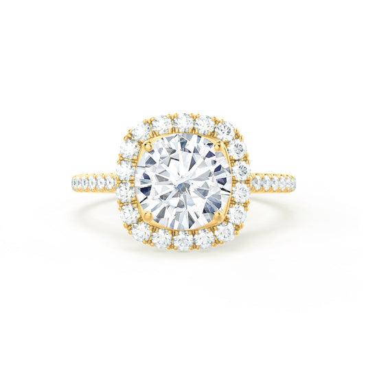2 CT Round Halo & Pave Moissanite Engagement Ring