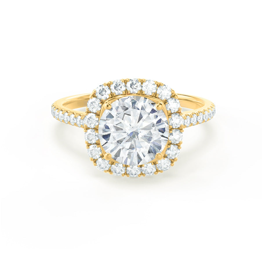2 CT Round Halo & Pave Moissanite Engagement Ring