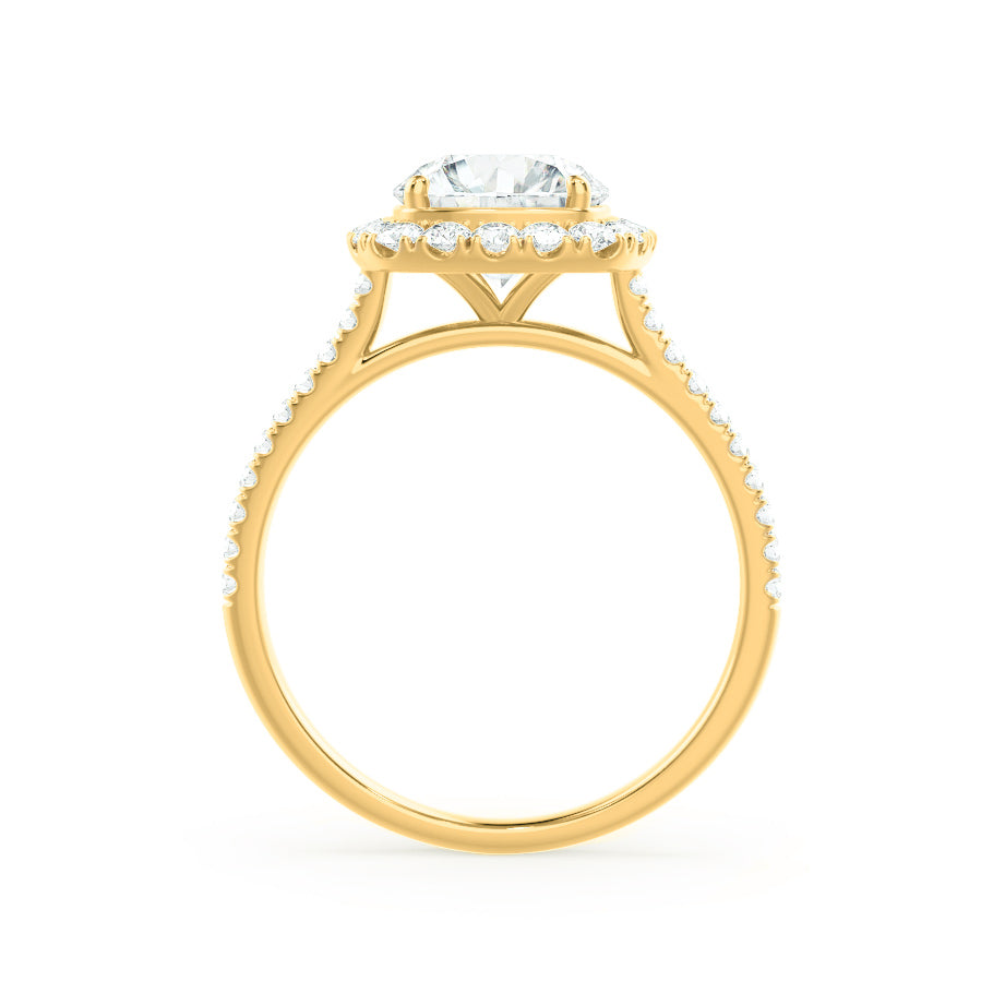 2 CT Round Halo & Pave Moissanite Engagement Ring