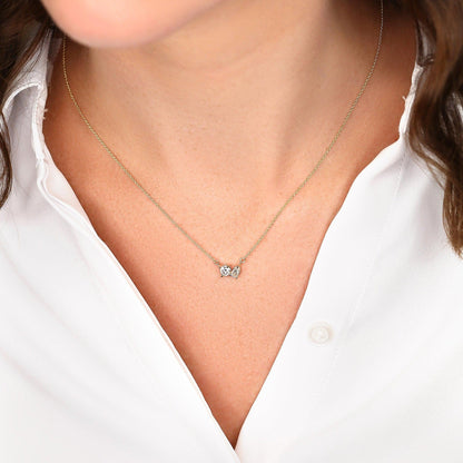 0.5 TCW Round & Pear Moissanite Two Stone Necklace