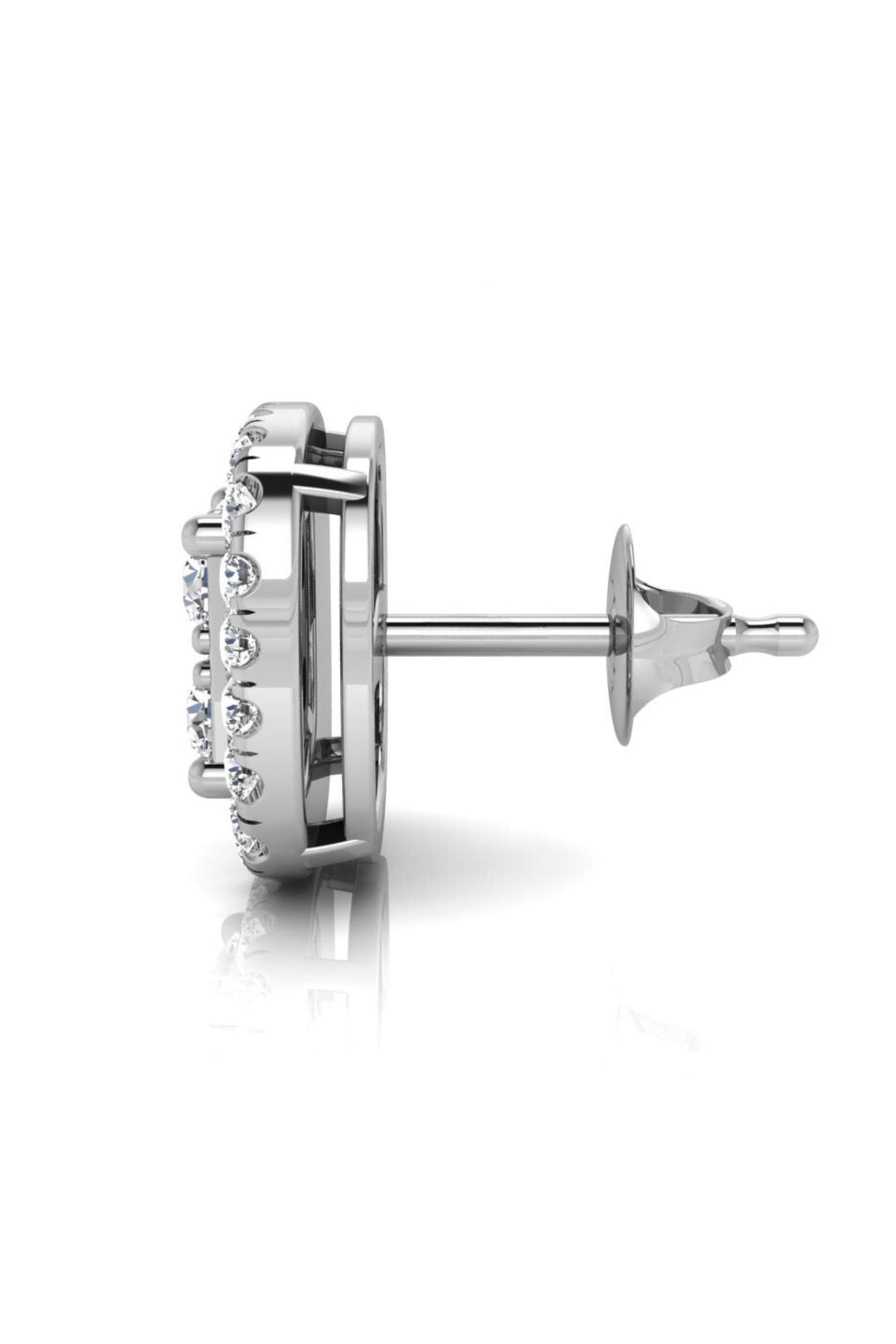 1.10 TCW Princess Cut Halo Stud Moissanite Earrings
