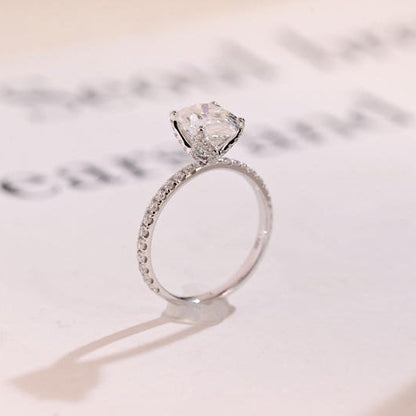 2.0 CT Pear Pave Moissanite Engagement Ring