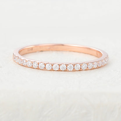 0.22 TCW Round Half Eternity Moissanite Wedding Band
