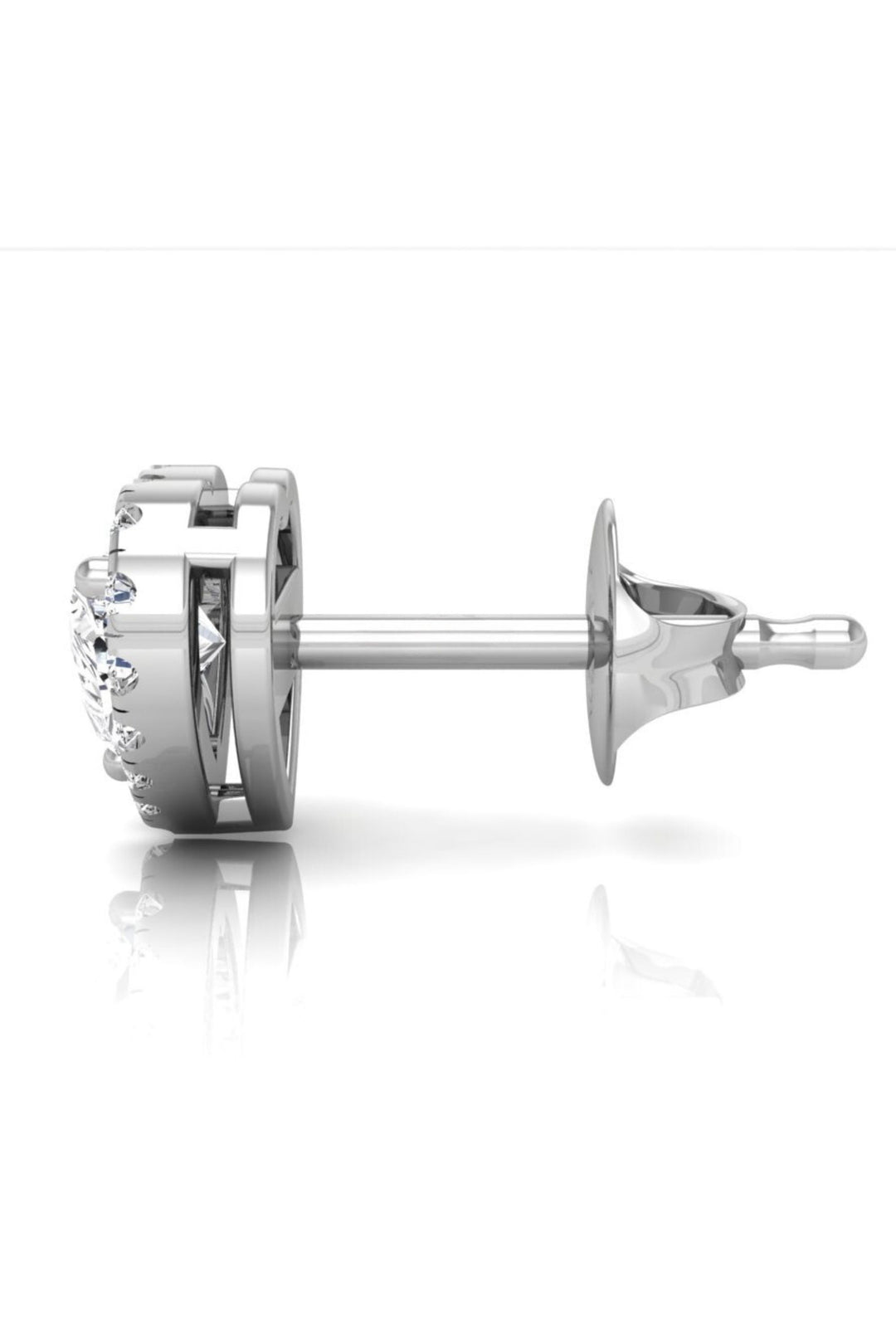 1.52 TCW Heart Cut Halo Stud Moissanite Earrings