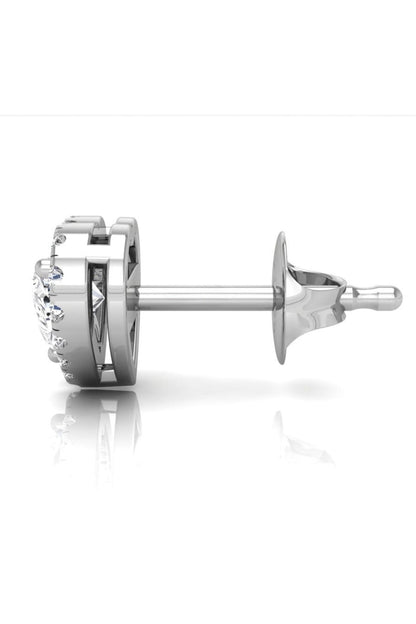 1.52 TCW Heart Cut Halo Stud Moissanite Earrings