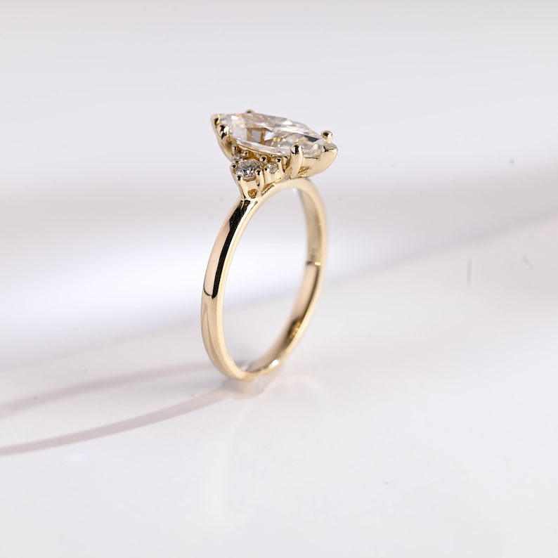 2.0 CT Marquise Three Stone Moissanite Engagement Ring