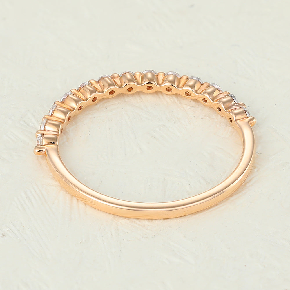 0.31 TCW Round Half Eternity Moissanite Wedding Band