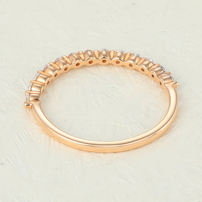 0.31 TCW Round Half Eternity Moissanite Wedding Band