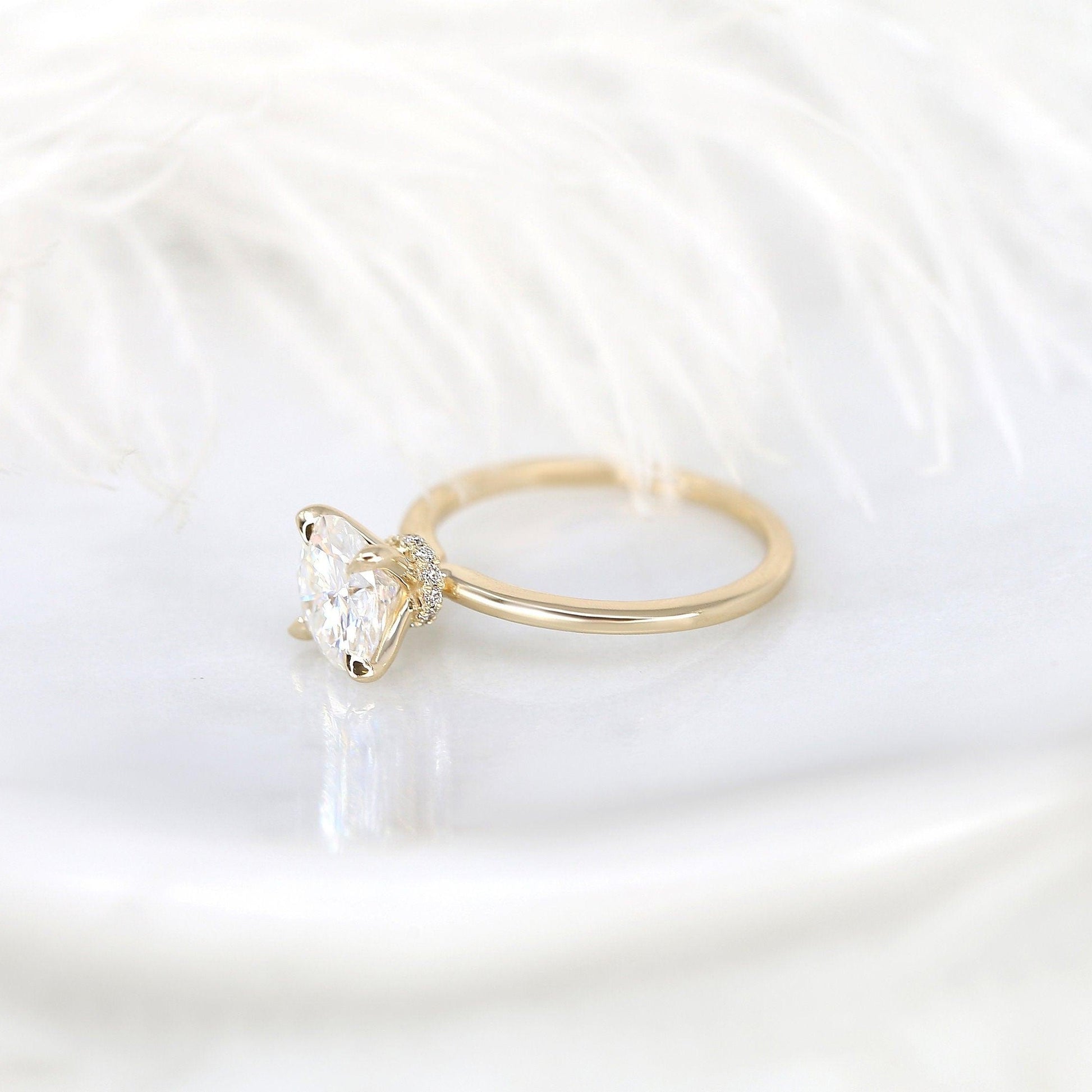 2 CT Round Hidden Halo Moissanite Engagement Ring