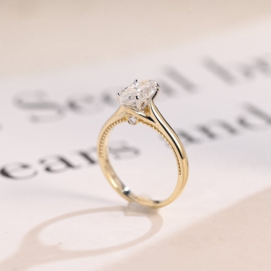 2.0 CT Marquise Solitaire Moissanite Engagement Ring