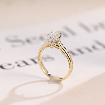 2.0 CT Marquise Solitaire Moissanite Engagement Ring