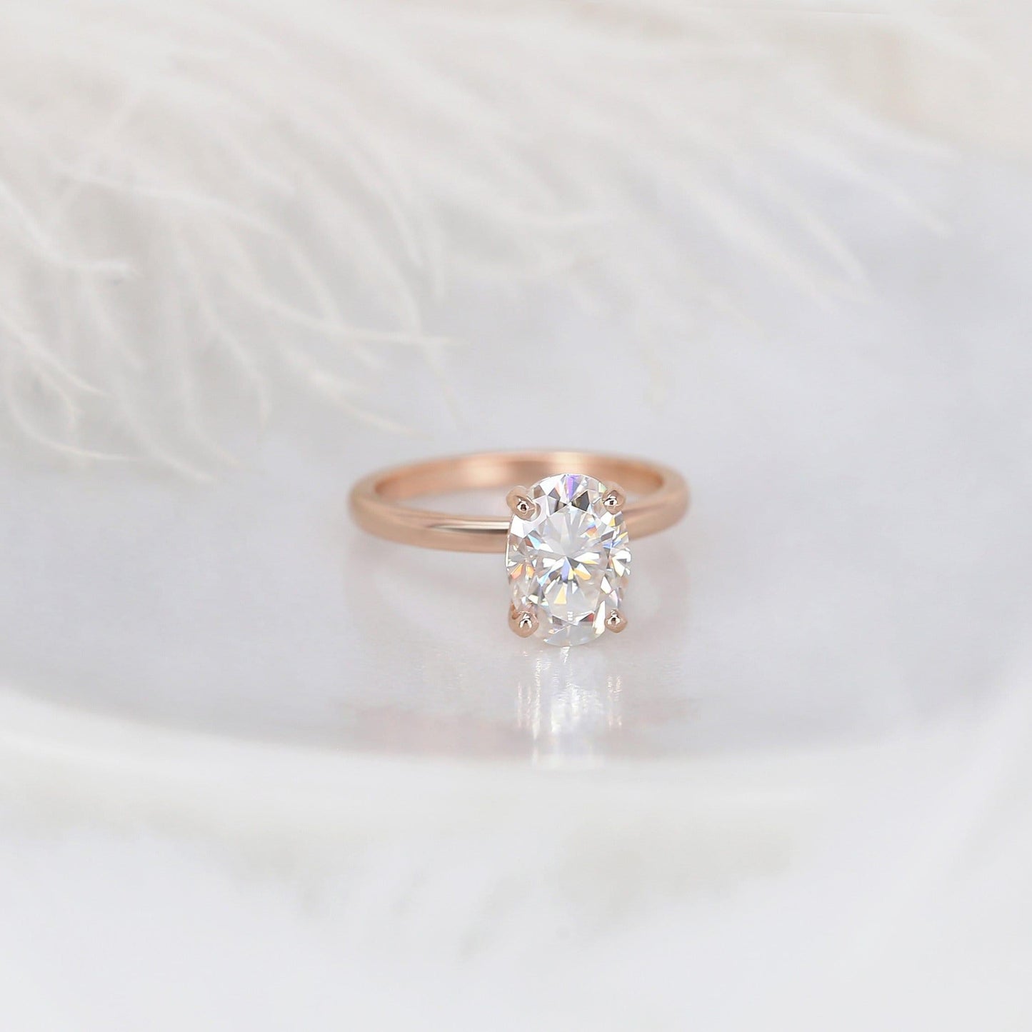 2.5 CT Oval Solitaire Moissanite Engagement Ring