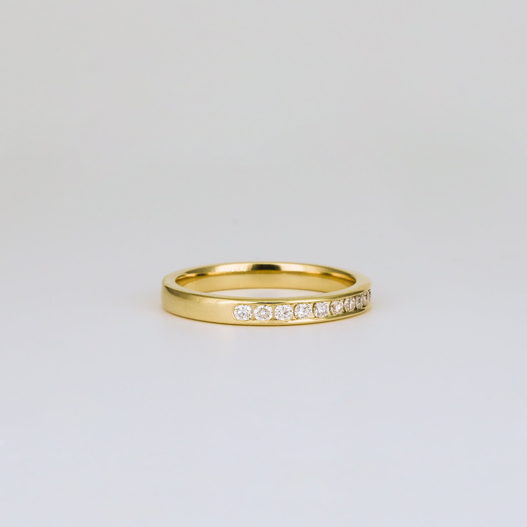 0.32 TCW Round Channel Setting Moissanite Wedding Band
