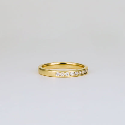 0.32 TCW Round Channel Setting Moissanite Wedding Band