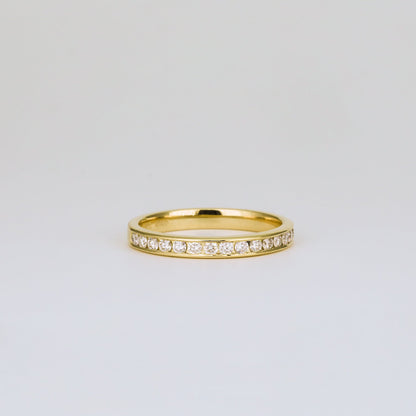 0.32 TCW Round Channel Setting Moissanite Wedding Band