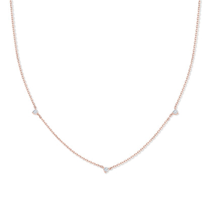 0.03 CT Round Shaped Moissanite Necklace In Multi Stone Design