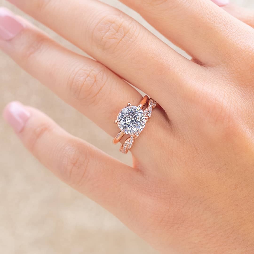 3 CT Round Hidden Halo Moissanite Engagement Ring