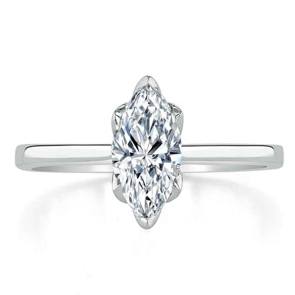 1.0 CT Marquise Cut Solitaire Moissanite Engagement Ring 1