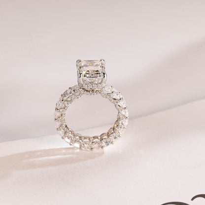 2.0 CT Emerald Pave Moissanite Engagement Ring