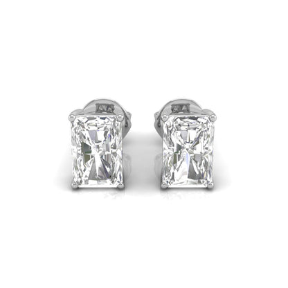 0.14 TCW Radiant Cut Stud Moissanite Earrings