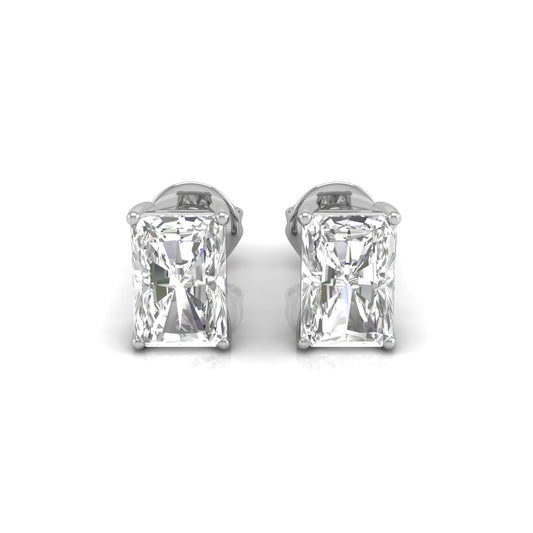 0.14 TCW Radiant Cut Stud Moissanite Earrings
