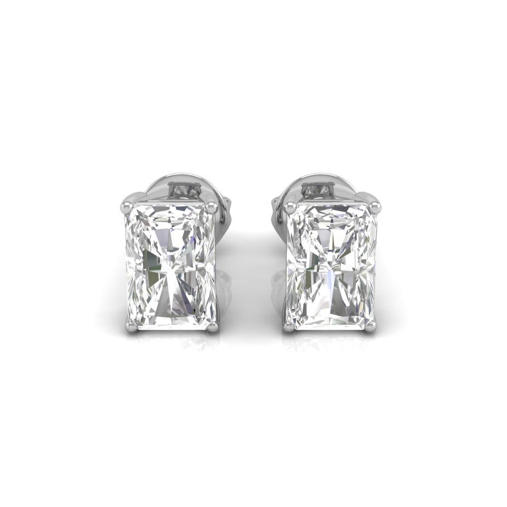 0.14 TCW Radiant Cut Stud Moissanite Earrings