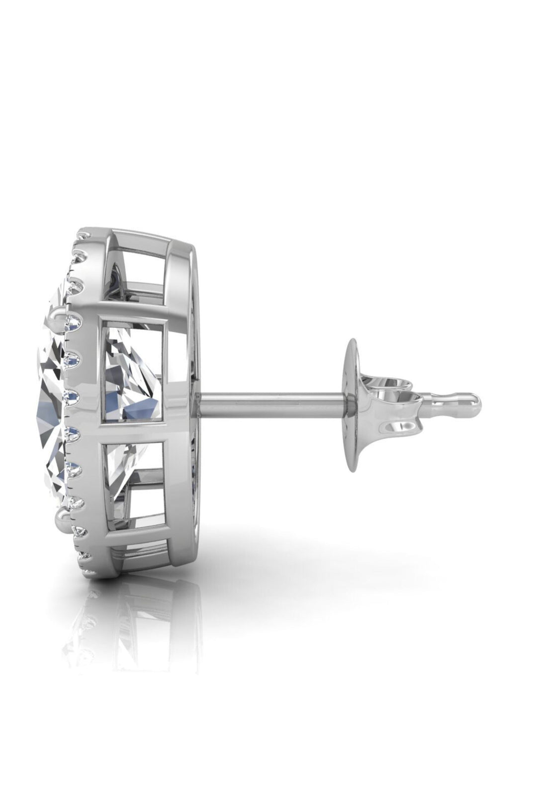 4.3 TCW Oval Cut Halo Stud Moissanite Earrings