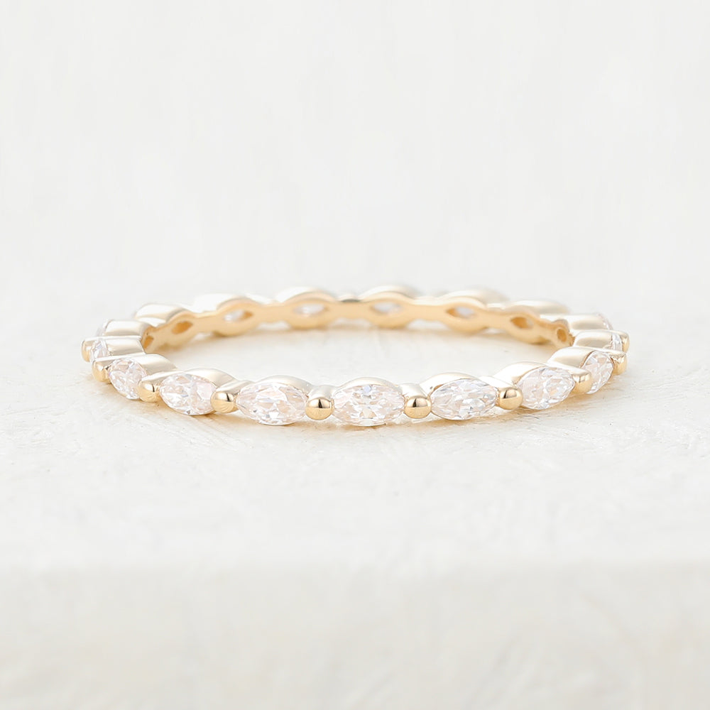 1.44 TCW Marquise Full Eternity Moissanite Wedding Band