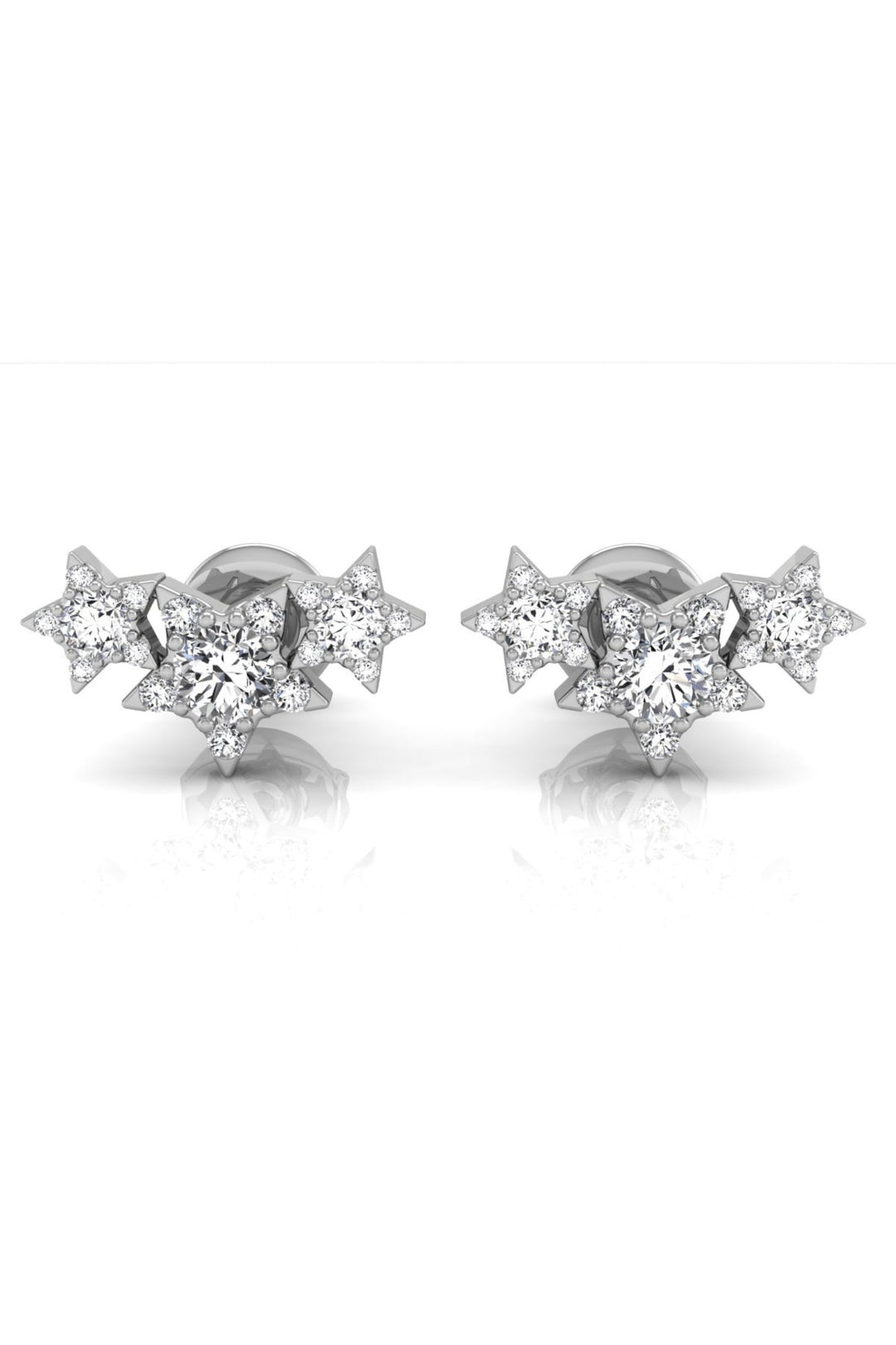0.36 TCW Round Cut Star Stud Moissanite Earrings