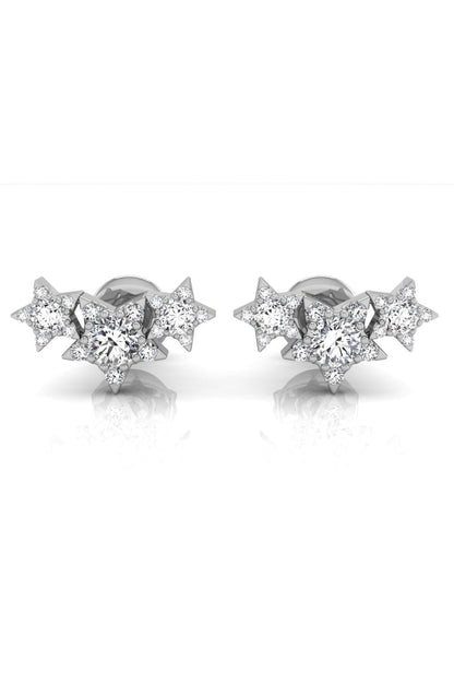 0.36 TCW Round Cut Star Stud Moissanite Earrings