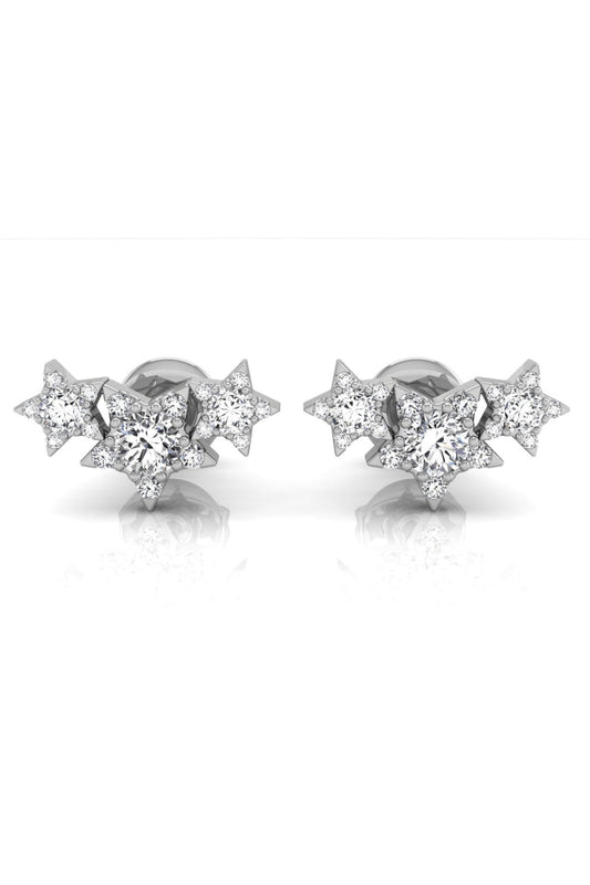 0.36 TCW Round Cut Star Stud Moissanite Earrings