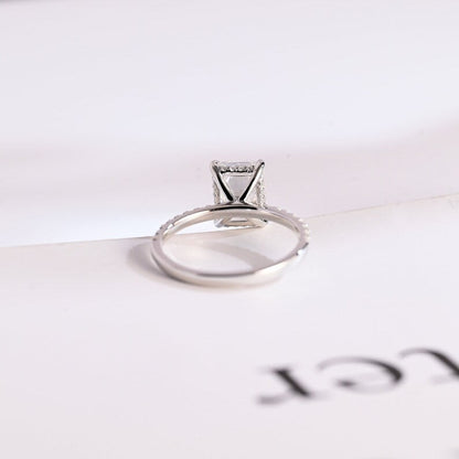 2.0 CT Emerald Pave Moissanite Engagement Ring