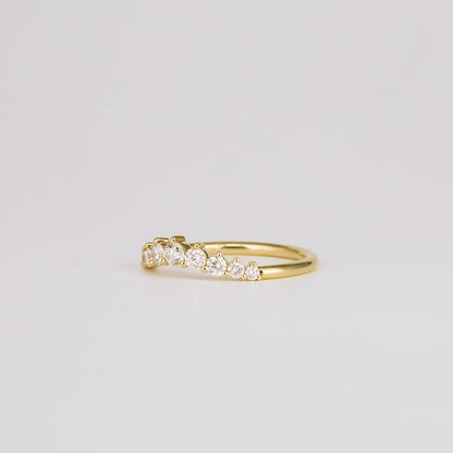 0.31 TCW Round Curved Moissanite Wedding Band