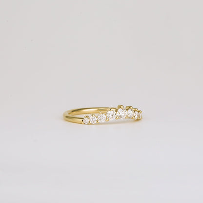 0.31 TCW Round Curved Moissanite Wedding Band