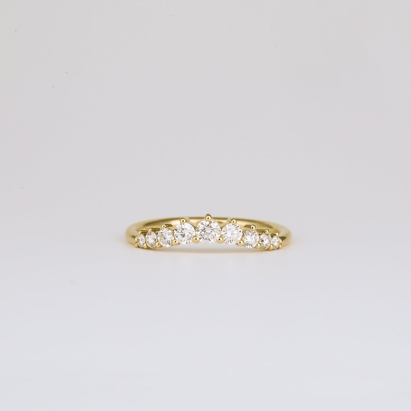 0.31 TCW Round Curved Moissanite Wedding Band