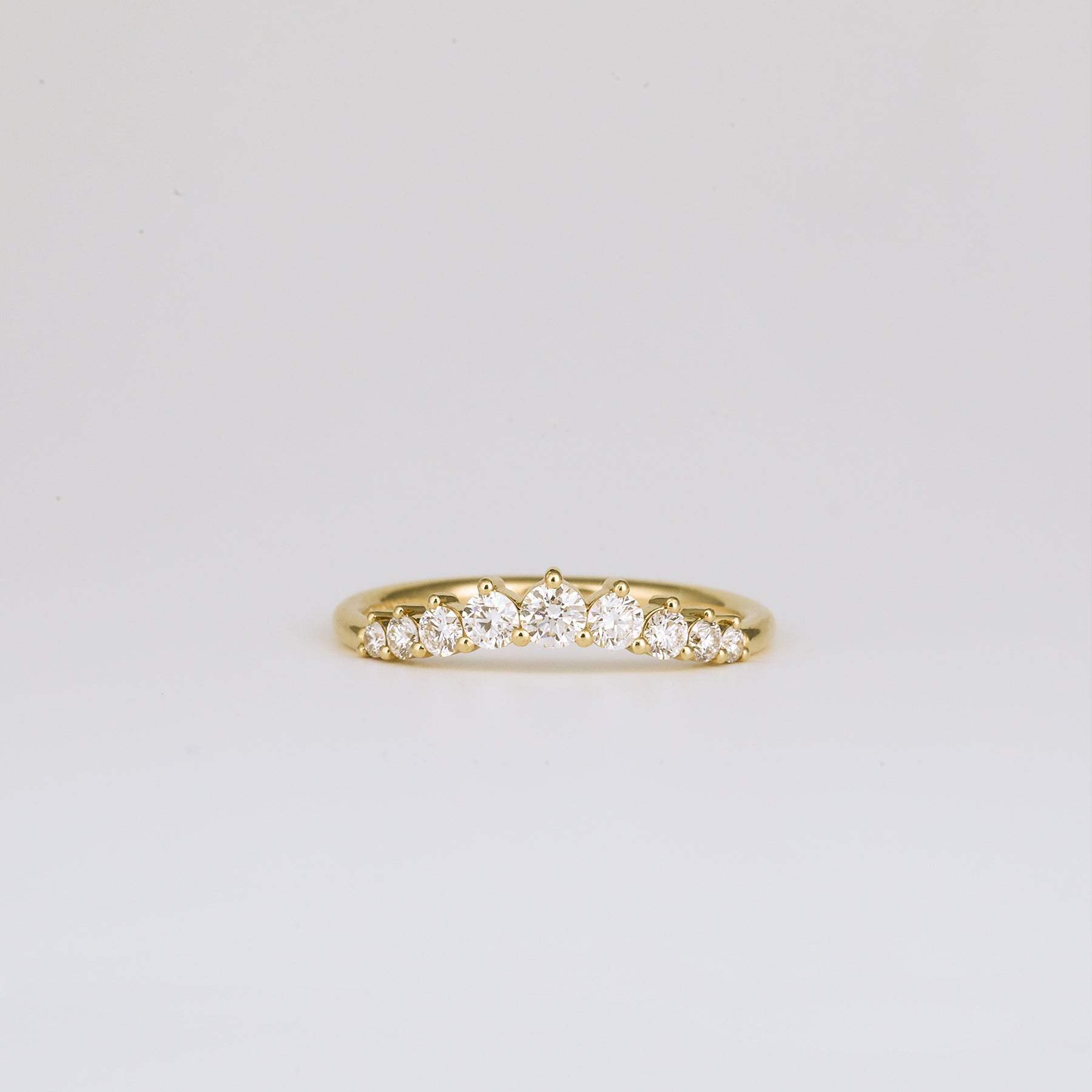 0.31 TCW Round Curved Moissanite Wedding Band