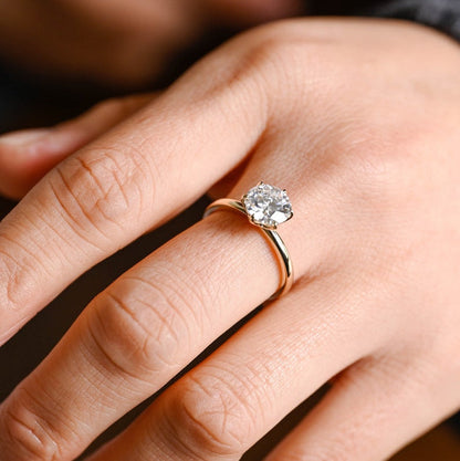 1.5 CT Round Solitaire Moissanite Engagement Ring