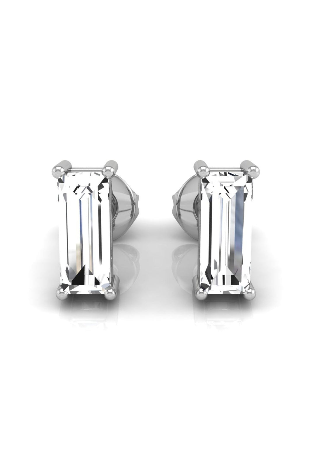 0.53 TCW Baguette Cut Stud Moissanite Earrings
