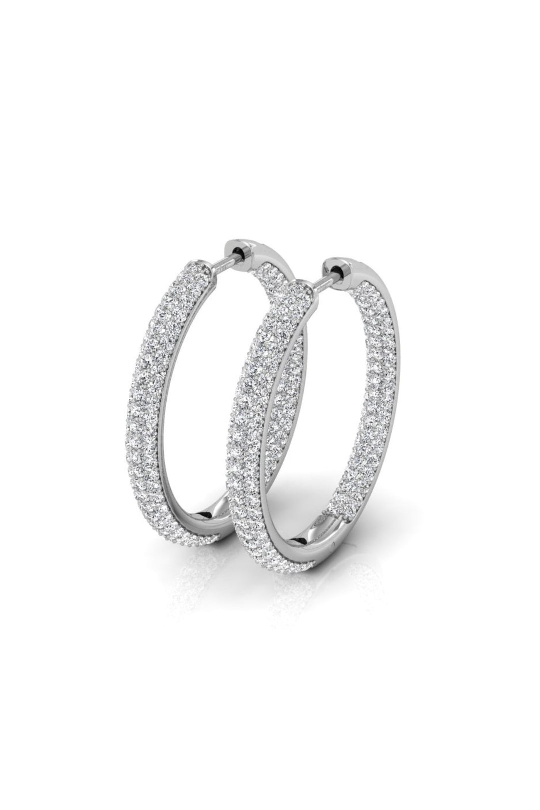 2.13 TCW Round Cut Hoop Moissanite Earrings