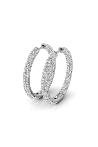 2.13 TCW Round Cut Hoop Moissanite Earrings