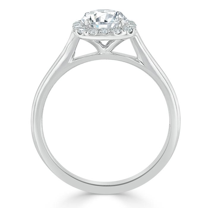 0.75 CT Round Cut Halo Moissanite Engagement Ring 4