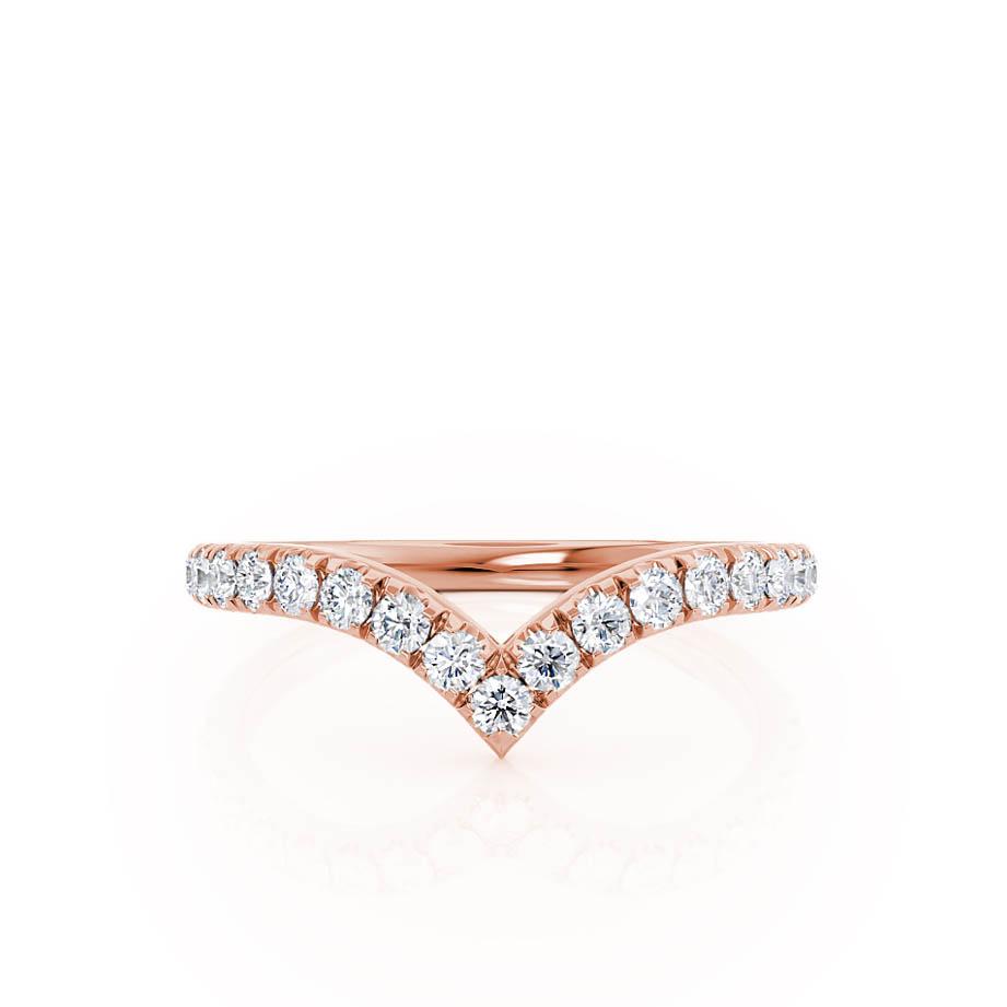 0.21 TCW Round Curved Moissanite Wedding Band