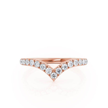 0.21 TCW Round Curved Moissanite Wedding Band