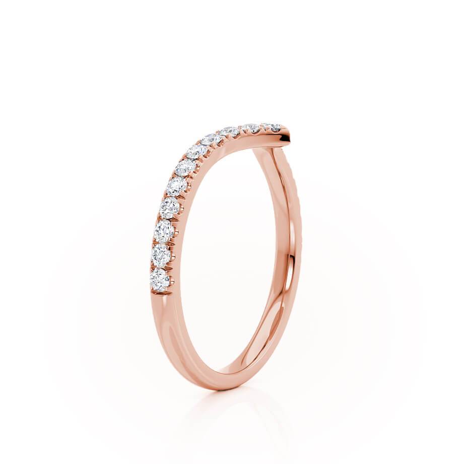 0.21 TCW Round Curved Moissanite Wedding Band