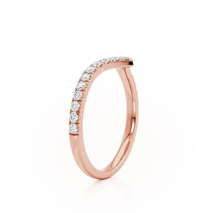 0.21 TCW Round Curved Moissanite Wedding Band