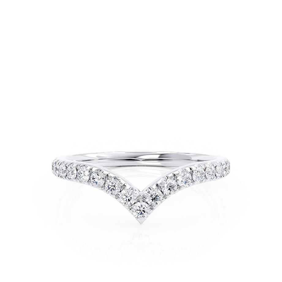 0.21 TCW Round Curved Moissanite Wedding Band