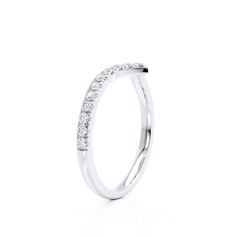 0.21 TCW Round Curved Moissanite Wedding Band