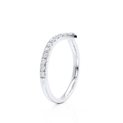 0.21 TCW Round Curved Moissanite Wedding Band