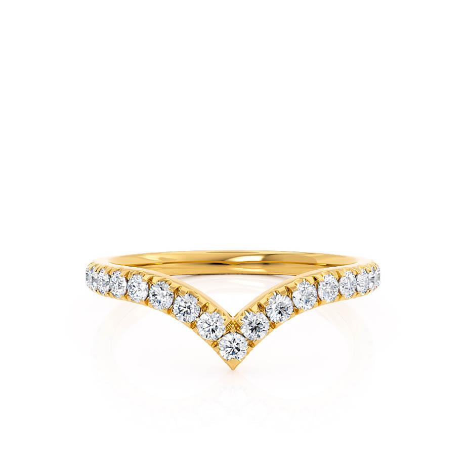 0.21 TCW Round Curved Moissanite Wedding Band